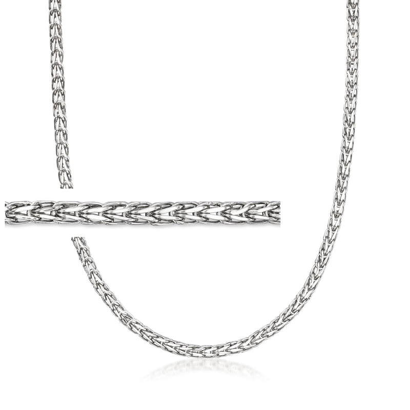 4mm sterling silver boxed wheat-chain necklace with open links