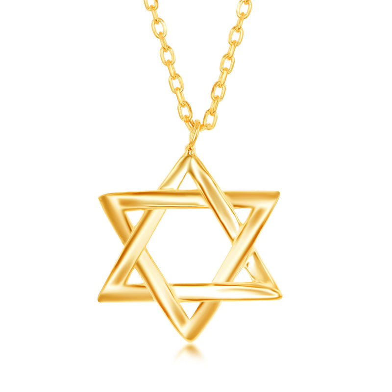 Gold-plated sterling silver Star of David pendant necklace with chain