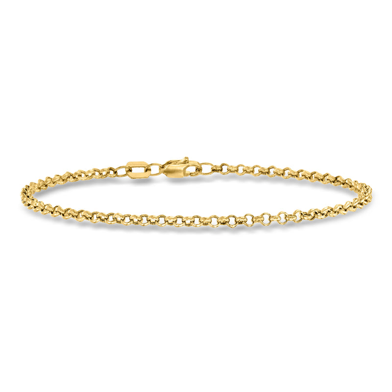 14kt yellow gold rolo-link bracelet, small round chain links