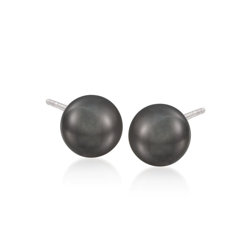 Mikimoto 9mm black South Sea pearl stud earrings in 18kt white gold