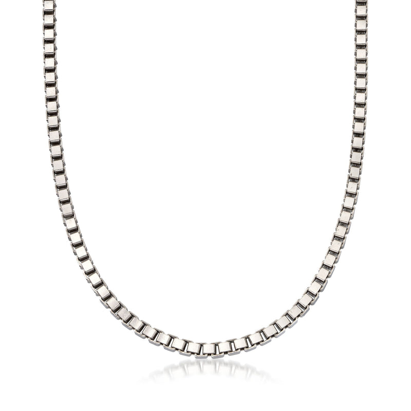 Sterling silver box chain necklace with 4.5mm links