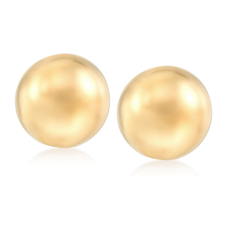 18kt gold over sterling dome clip-on earrings, round polished finish