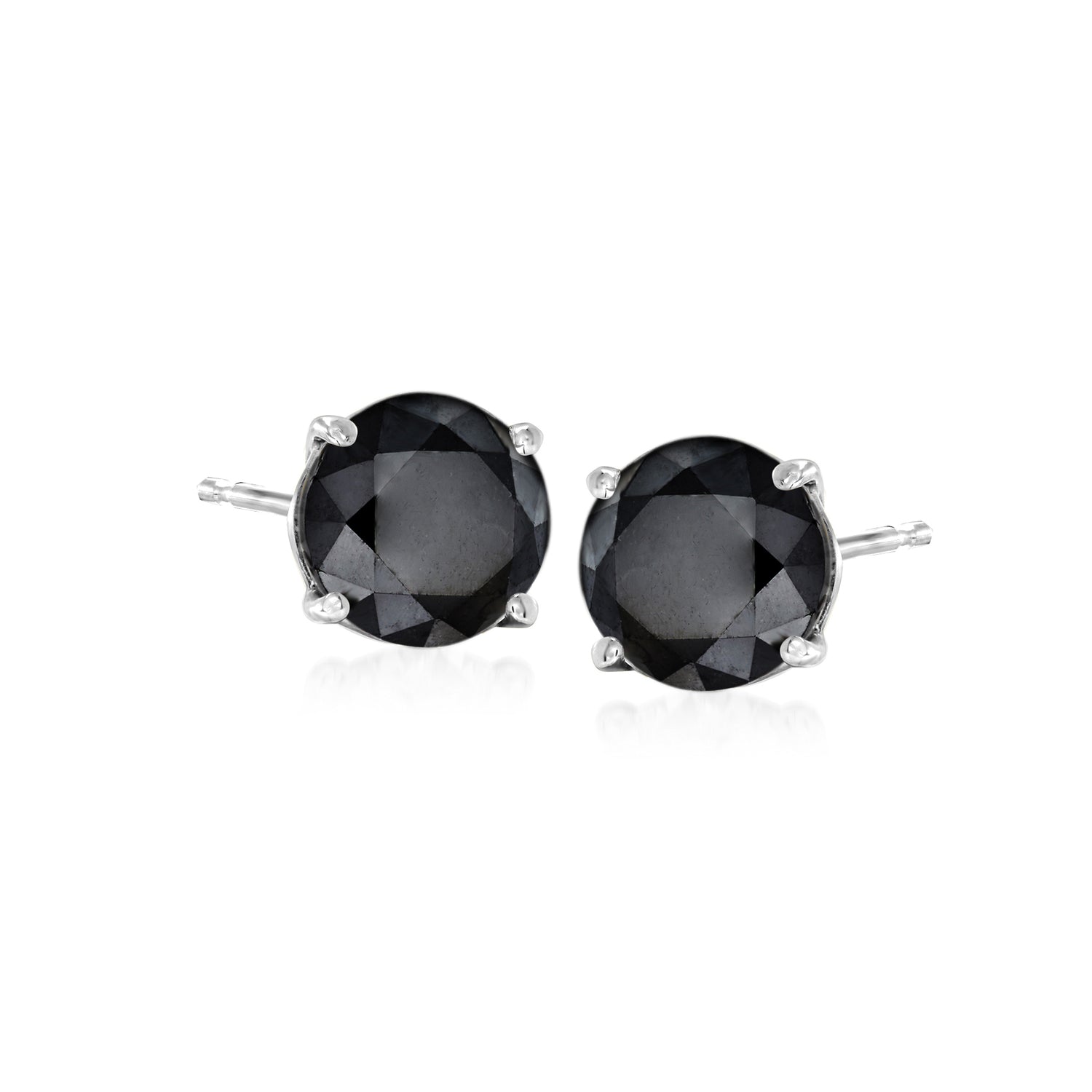 2.00 ct. t.w. Black Diamond Stud Earrings in Sterling Silver