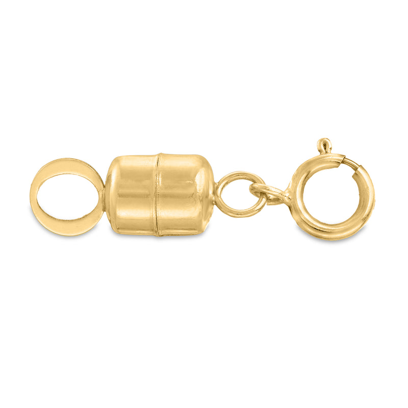 14kt yellow gold magnetic clasp converter with capsule center and ring loops