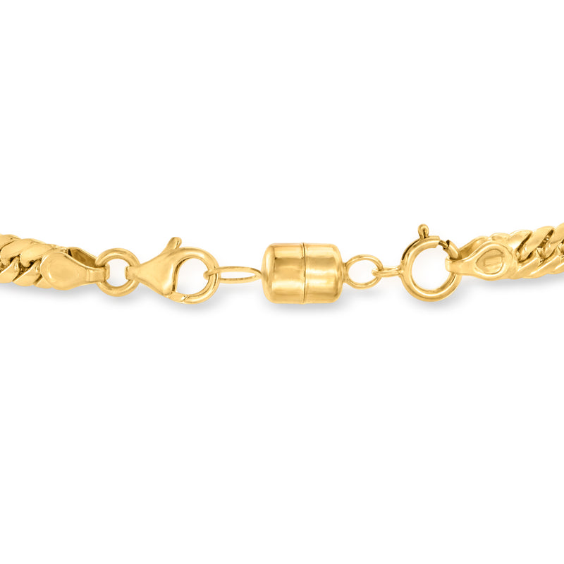 14kt yellow gold magnetic clasp converter with connected chain links and capsule
