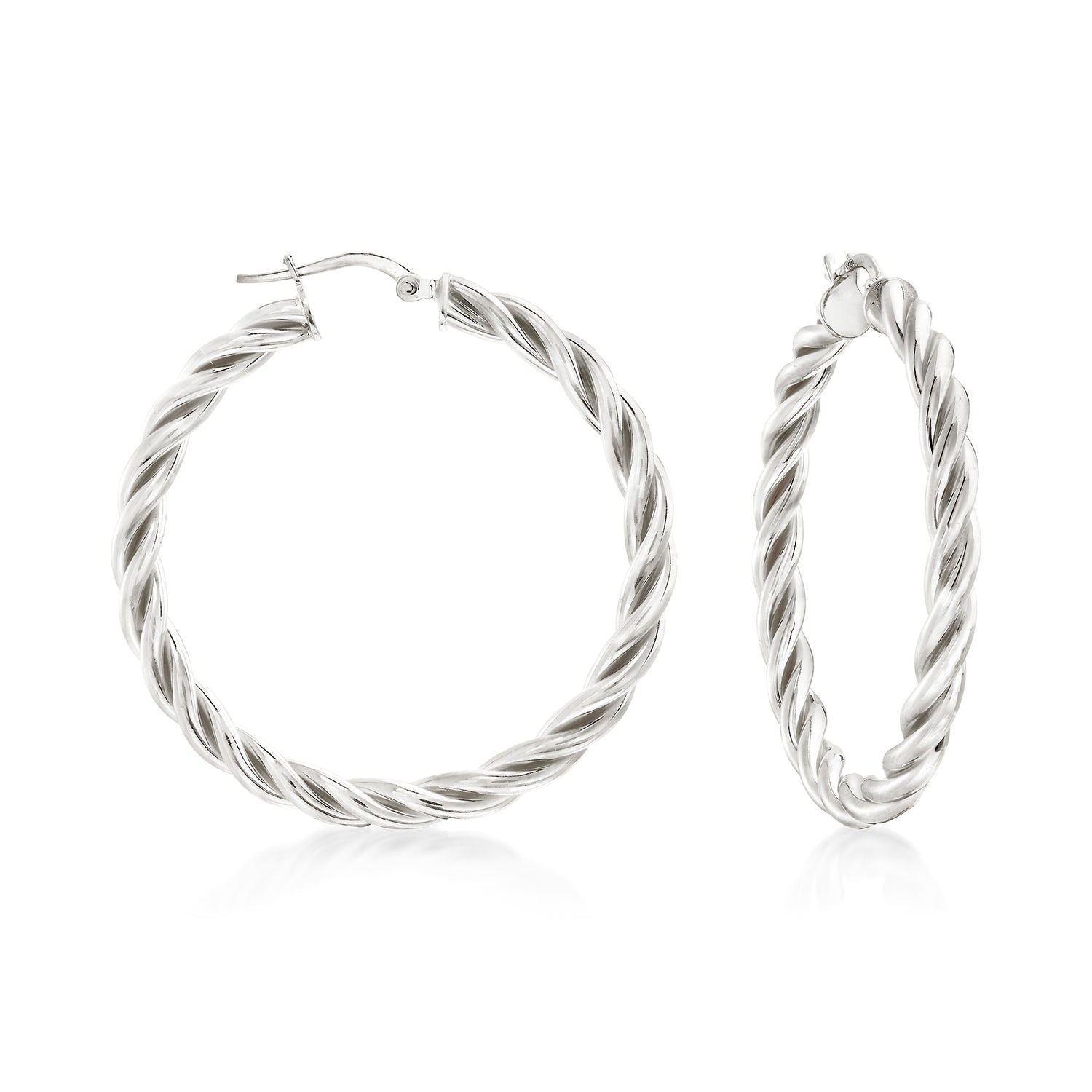 Italian Sterling Silver Twisted Hoop Earrings