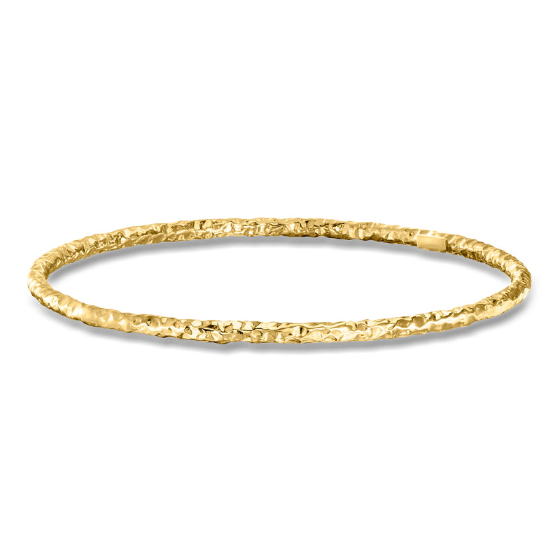 Hammered gold-over-sterling bangle, slim open cuff