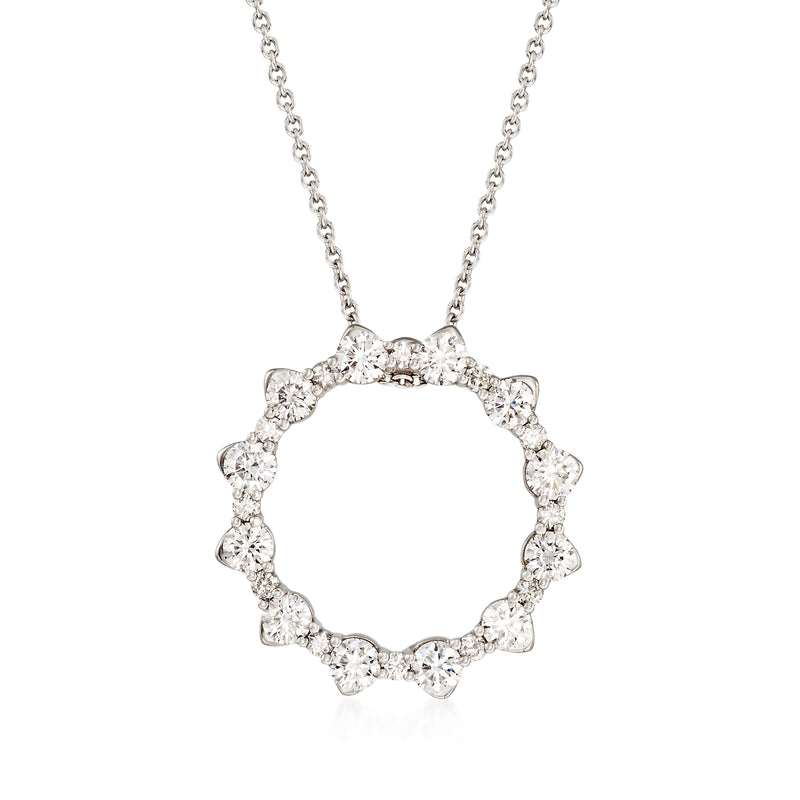 Roberto Coin diamond open circle necklace in 18kt white gold
