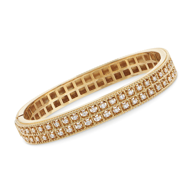 Roberto Coin Barocco diamond bangle bracelet in 18kt yellow gold