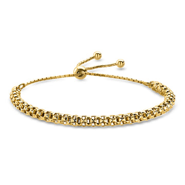 Italian 18kt Gold Over Sterling Mesh Bolo Bracelet