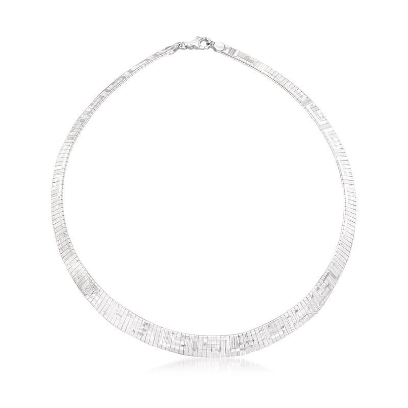 Sterling silver Greek key Cleopatra necklace with repeating link pattern