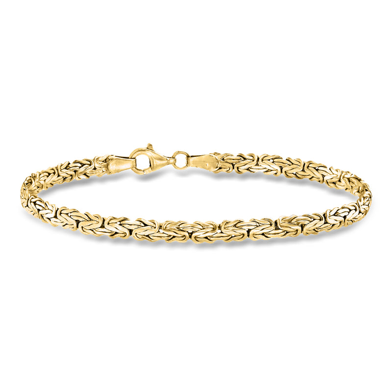 18kt gold over sterling flat Byzantine bracelet with interlinked chain and clasp