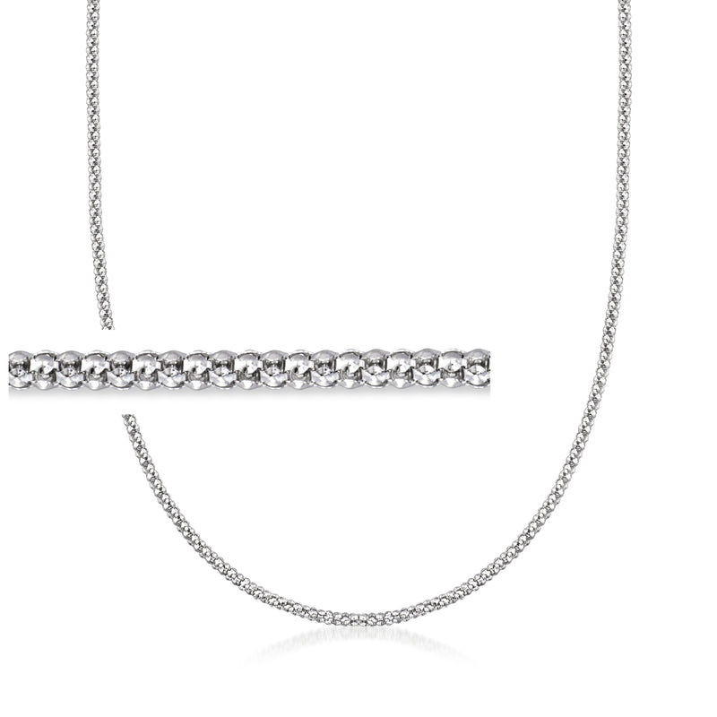 Sterling silver popcorn-chain necklace with raised link texture
