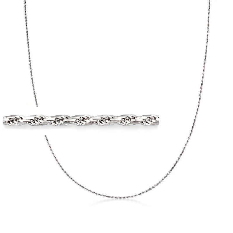 Sterling silver rope-chain necklace with polished curved link chain