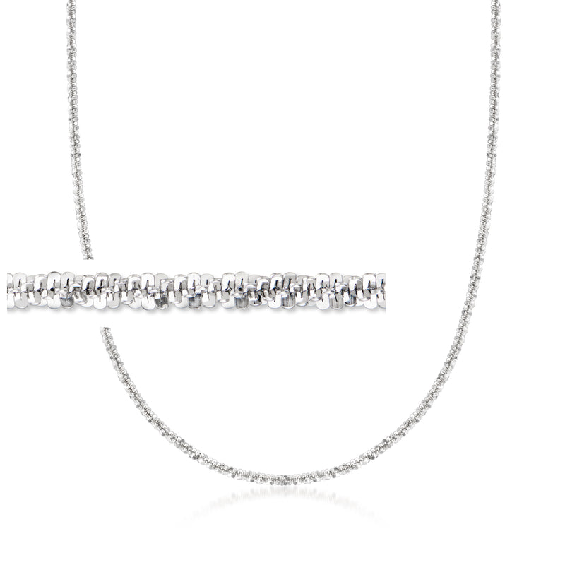 Sterling silver crisscross-link chain necklace with smooth clasp