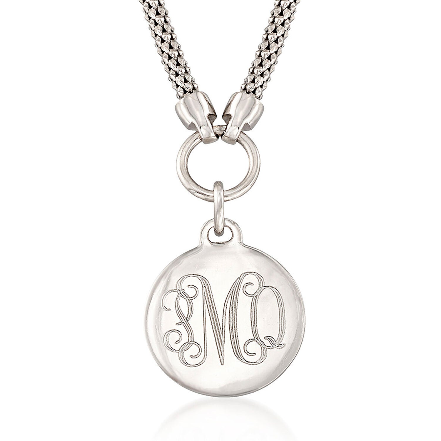 Sterling Silver Personalized Disc Necklace
