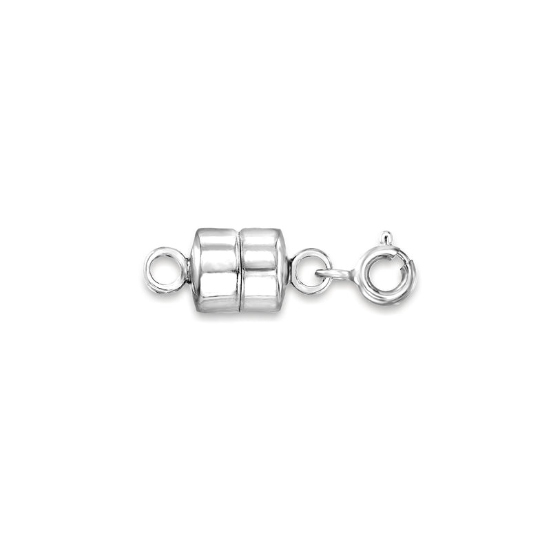 Sterling silver magnetic clasp converter with barrel links and two end rings