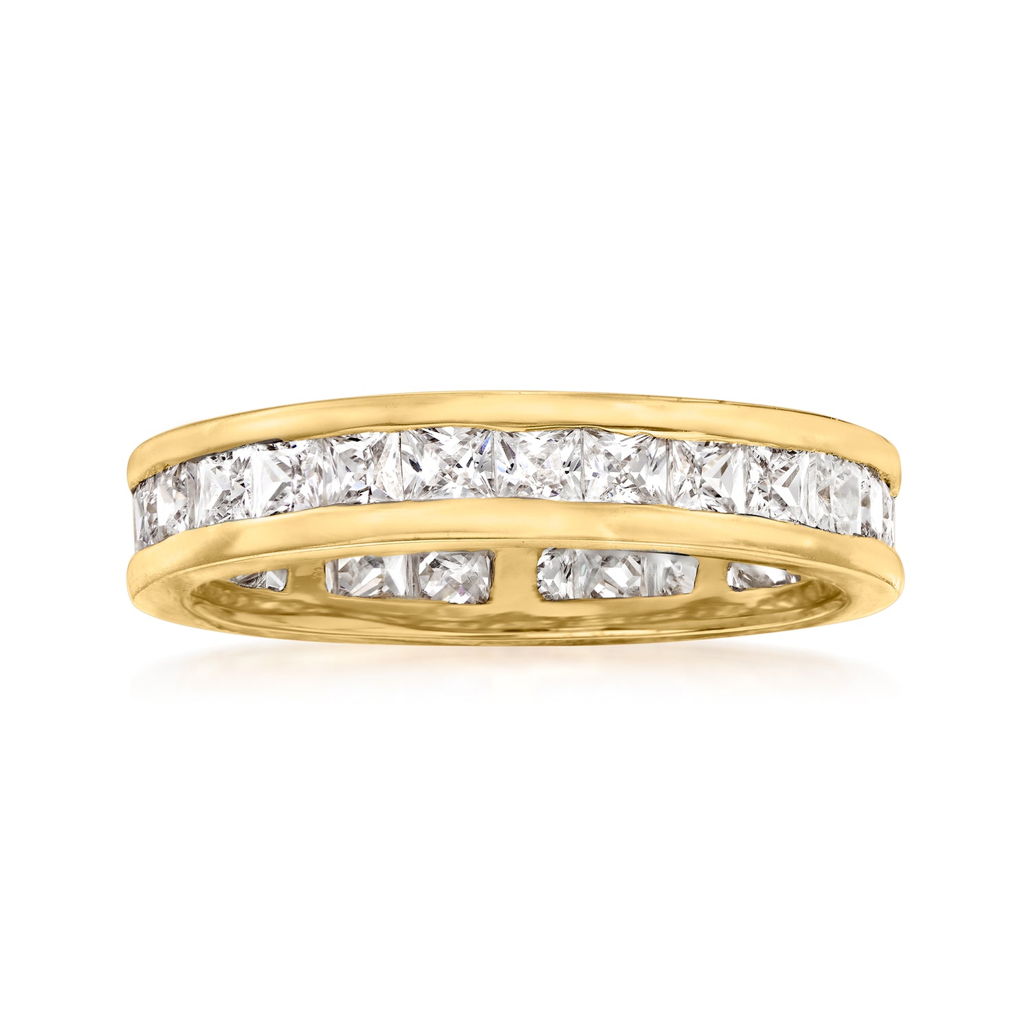 1.80 ct. t.w. CZ Eternity Band in 18kt Yellow Gold Over Sterling Silver