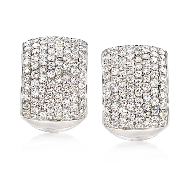 Pair of pavé diamond drop earrings in white gold