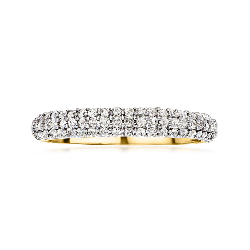 Pave diamond ring in 14kt yellow gold