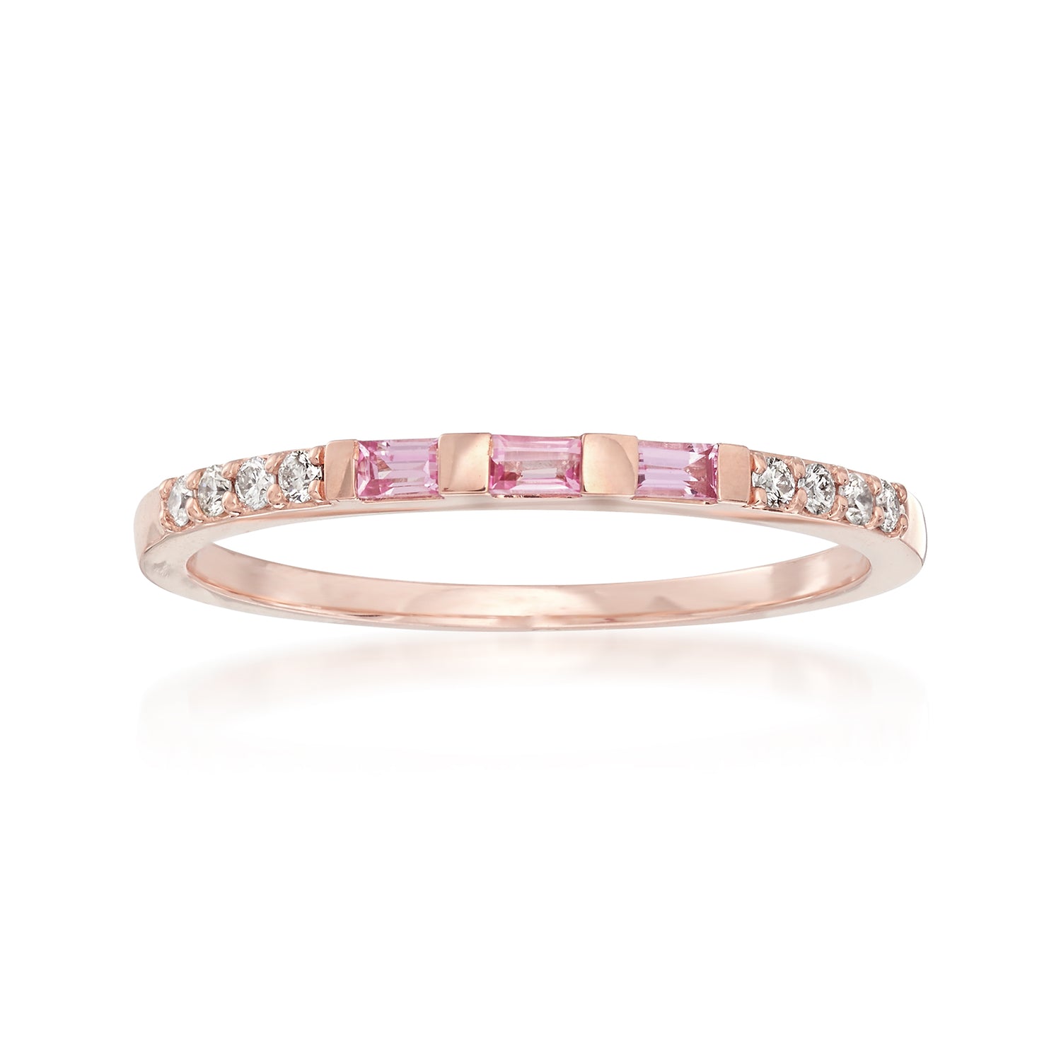 .10 ct. t.w. Pink Sapphire Ring with Diamonds in 14kt Rose Gold