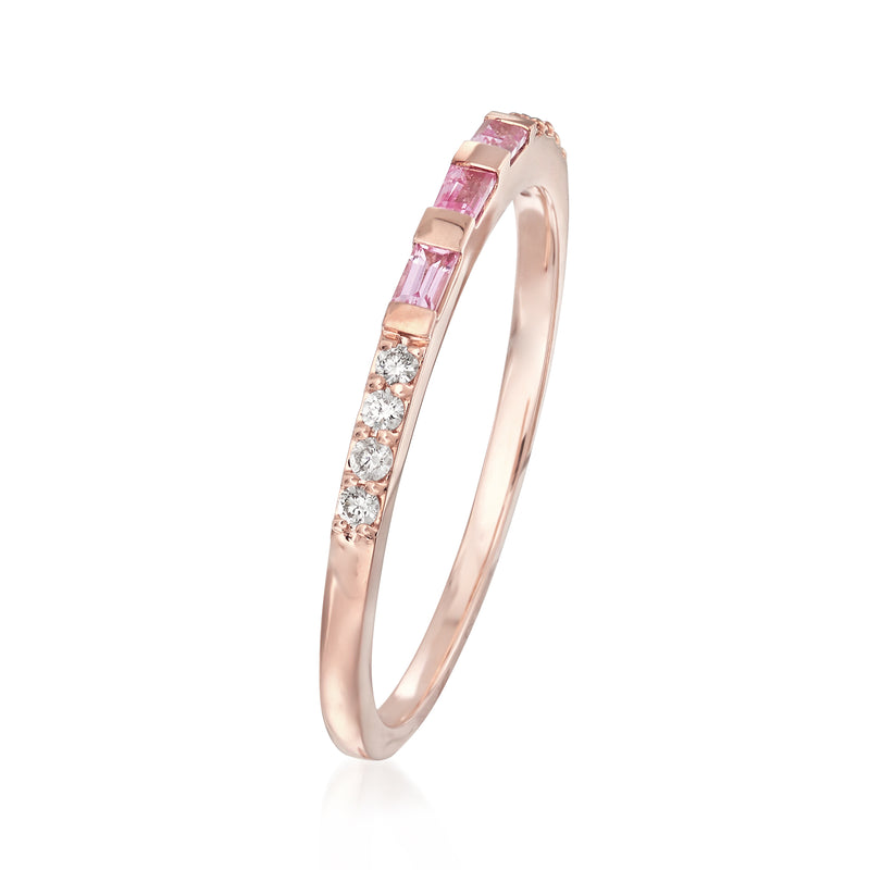 .10 ct. t.w. Pink Sapphire Ring with Diamonds in 14kt Rose Gold