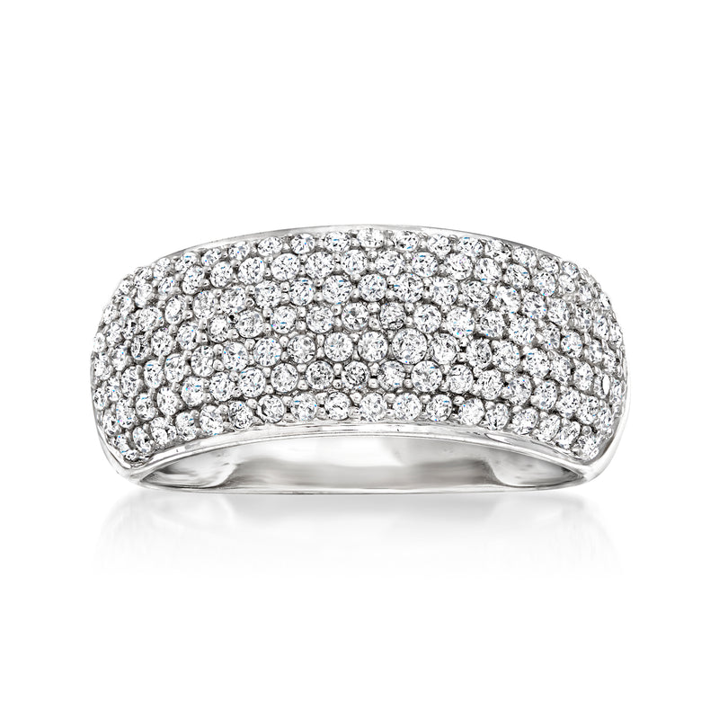 Pave diamond ring in 14kt white gold