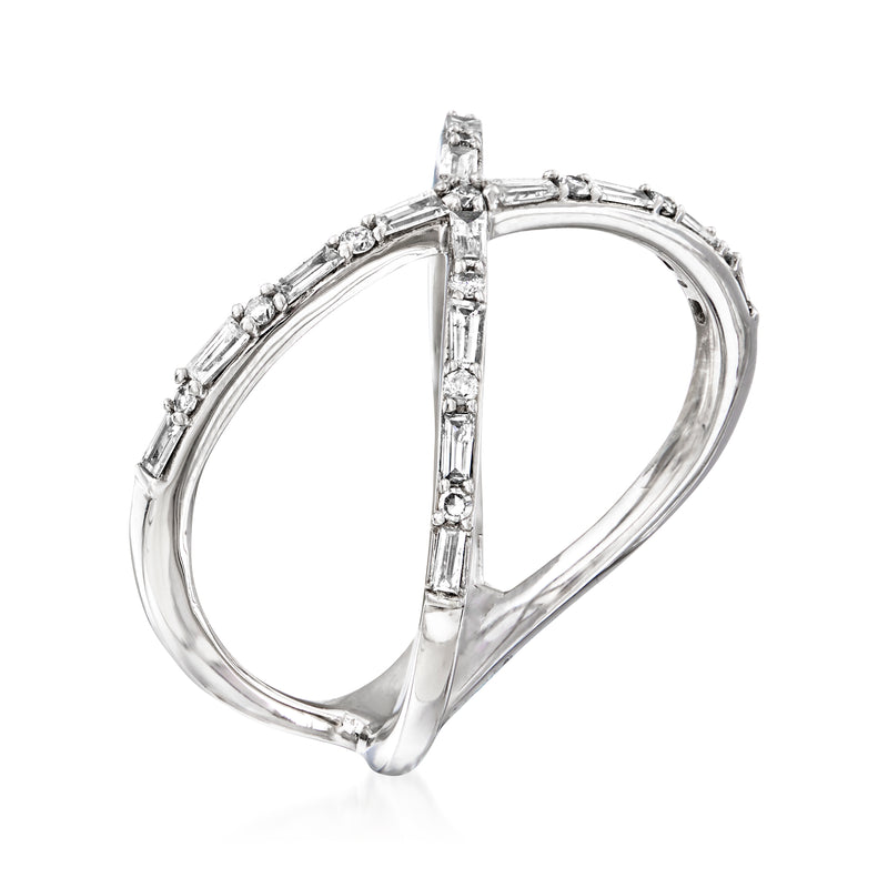 .29 ct. t.w. Diamond Crisscross Ring in 14kt White Gold