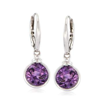 3.30 ct. t.w. Amethyst Drop Earrings in Sterling Silver