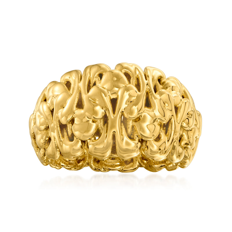 Yellow gold over resin graduated swirl band ring