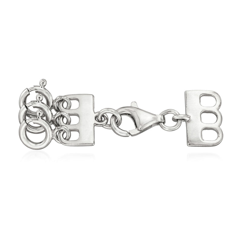 Sterling silver layering clasp with circular links and letter B charm
