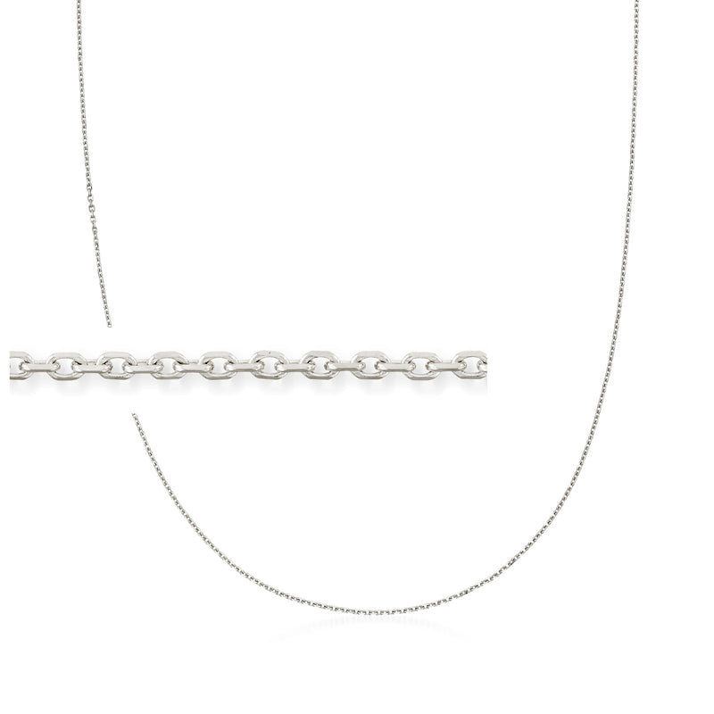 14kt white gold cable-chain necklace with thin cable links and clasp