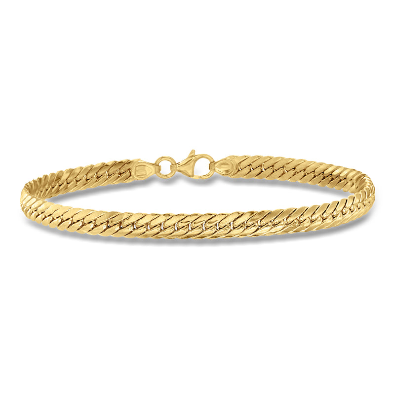 18kt yellow gold Cuban-link bracelet with clasp