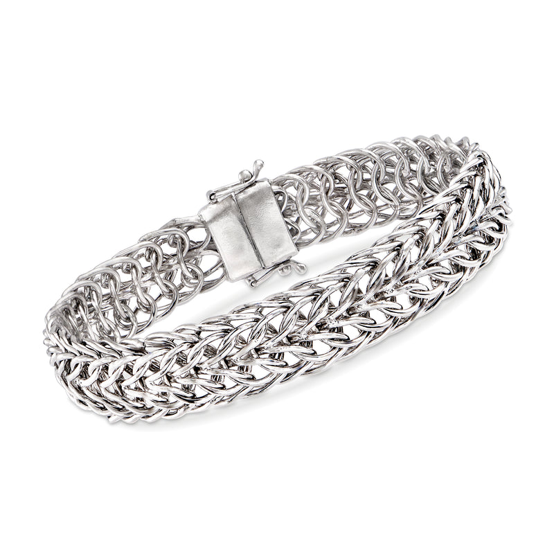 Sterling silver link bracelet with magnetic clasp