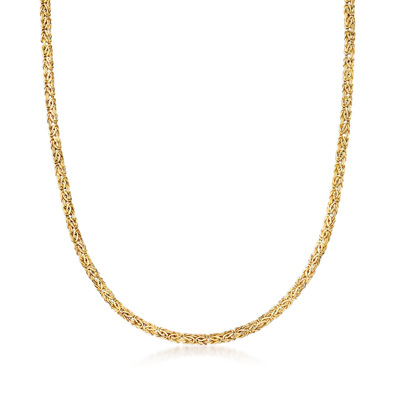 14kt yellow gold flat Byzantine link necklace chain