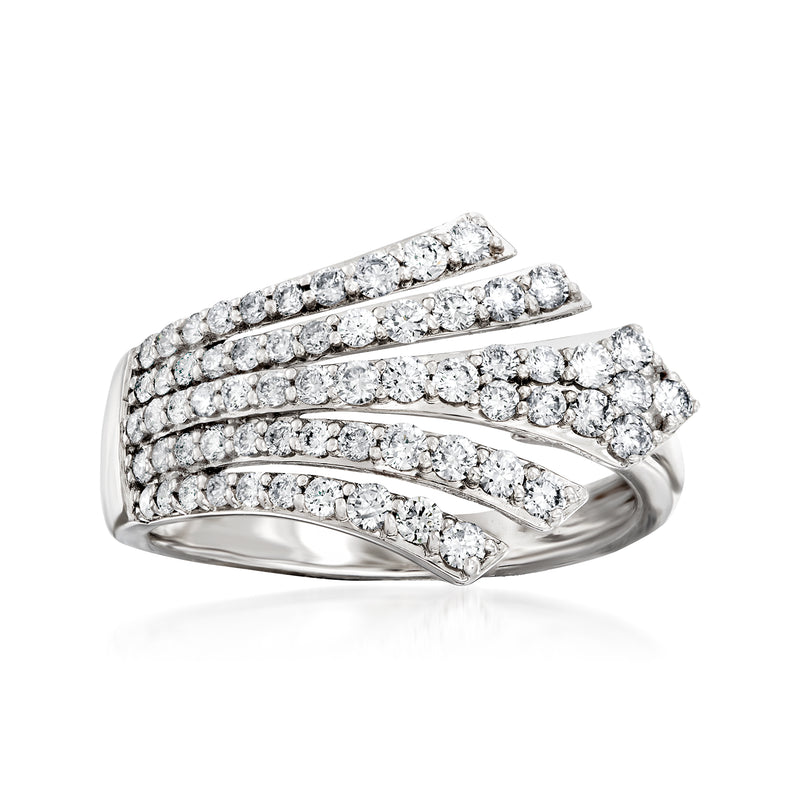 Multi-row diamond ring in 14kt white gold