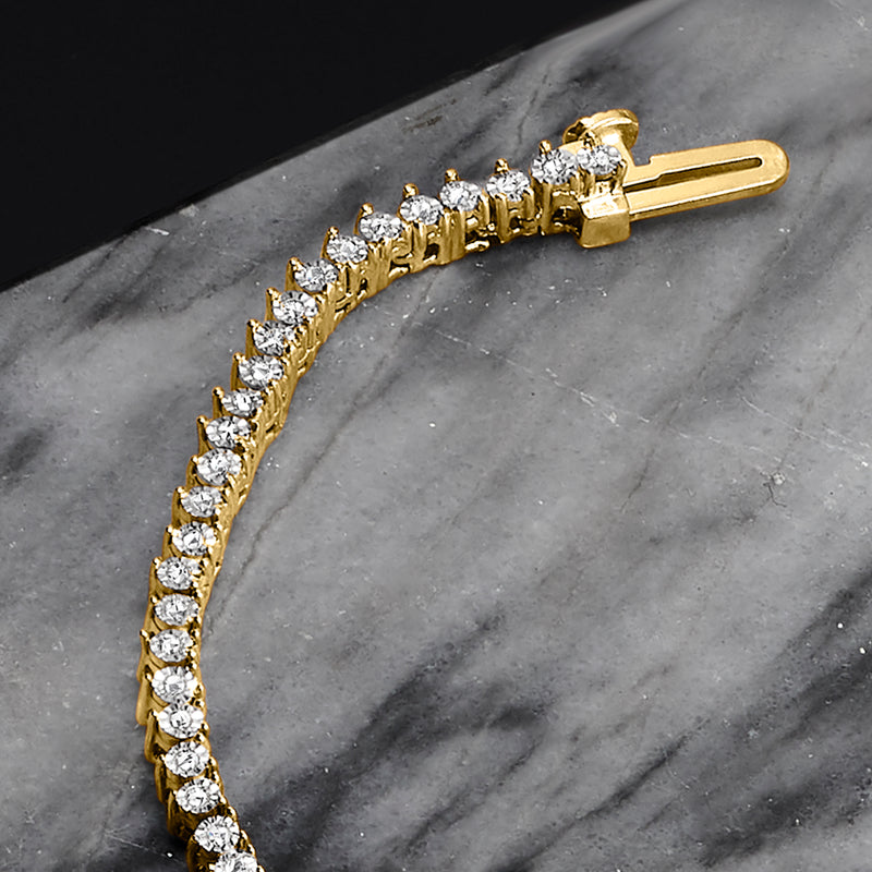 Diamond tennis necklace clasp with gold end piece and round stone accents