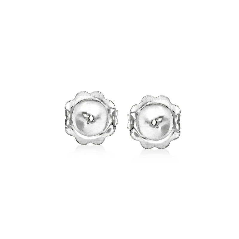 14kt white gold earring backings, round hinged x-large 9mm, rear view