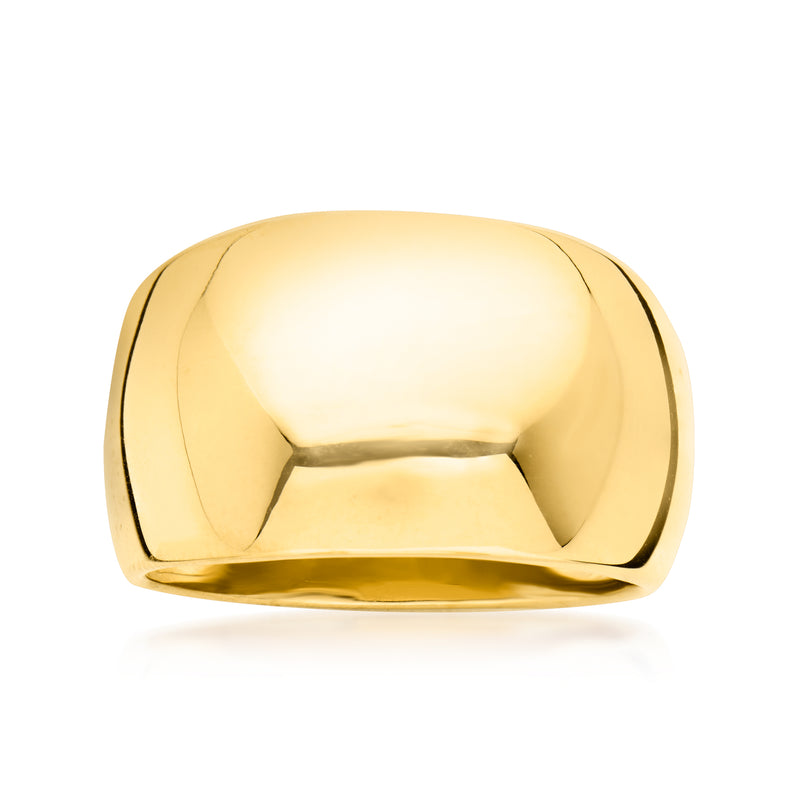 Polished gold dome ring with smooth rounded top