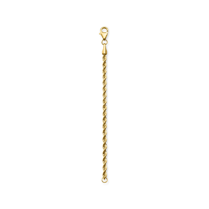 14kt yellow gold rope-chain necklace extender with small lobster clasp