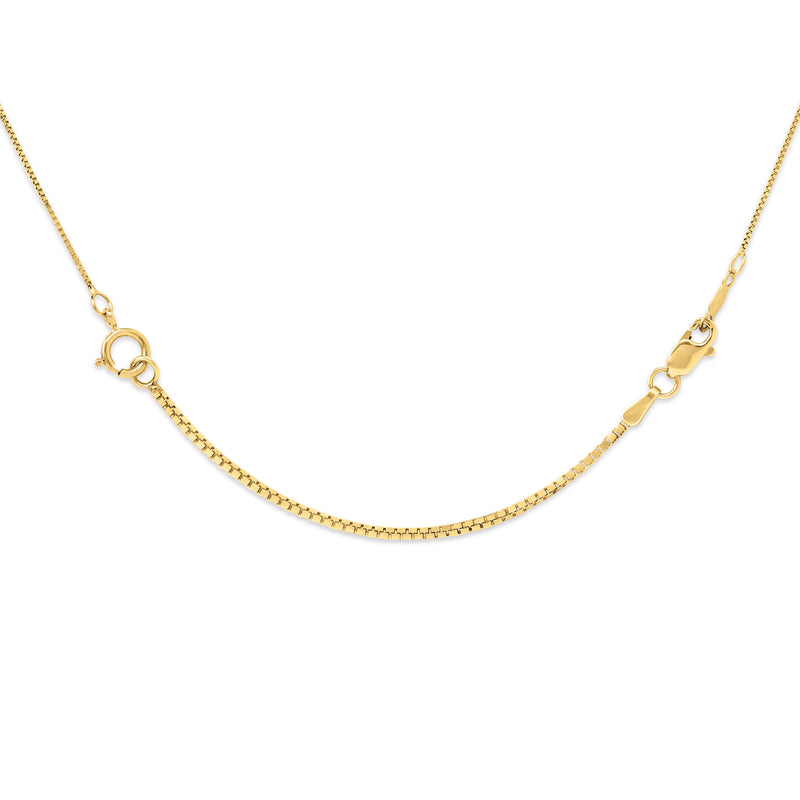 Yellow gold box-chain extender with loop links and clasp ends