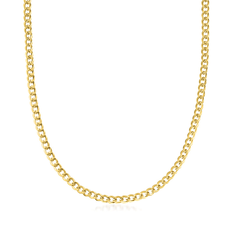 18kt yellow gold curb-link chain necklace, polished link design
