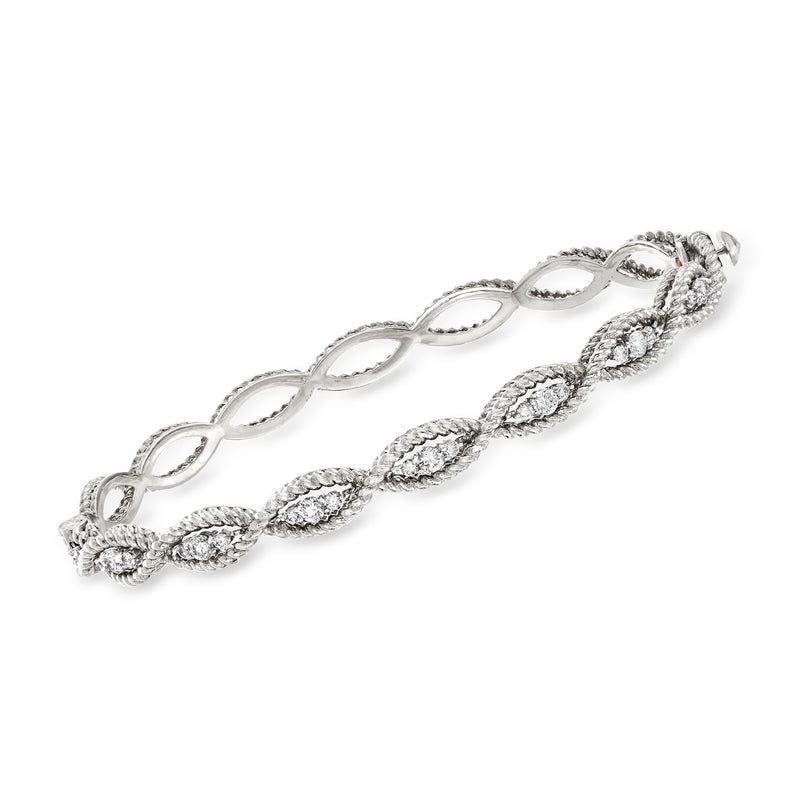 Roberto Coin twisted diamond ring in 18kt white gold