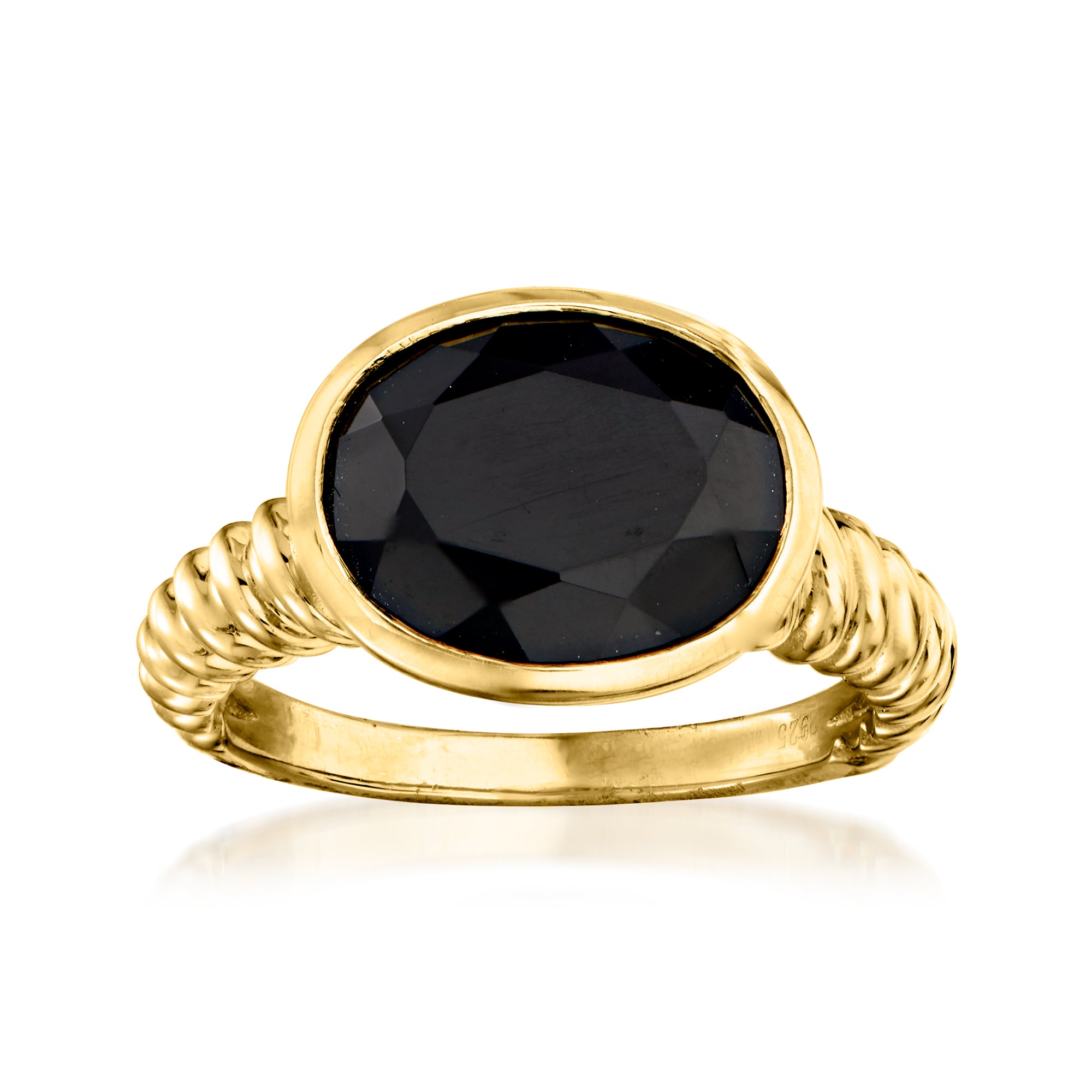 STRONG MILON BLACK ONYX ours 17号 Black Onyx Ring in 18kt Gold Over Sterling