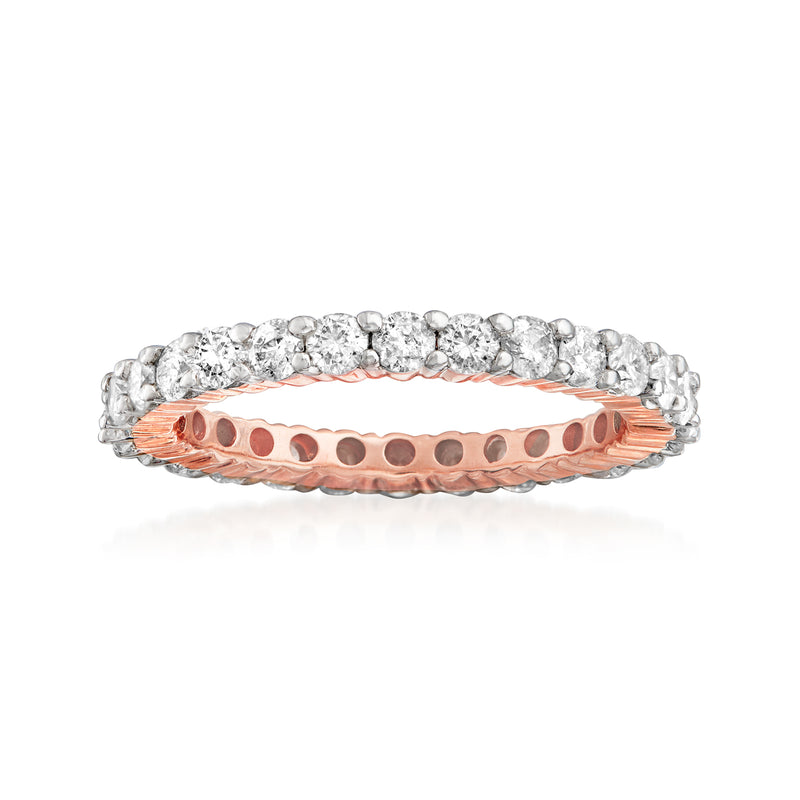 Diamond eternity band in 14kt rose gold with channel-set diamonds
