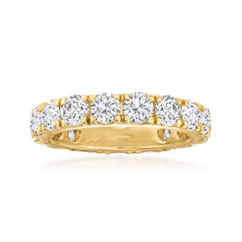 Diamond eternity band in 14kt yellow gold with round-cut diamonds