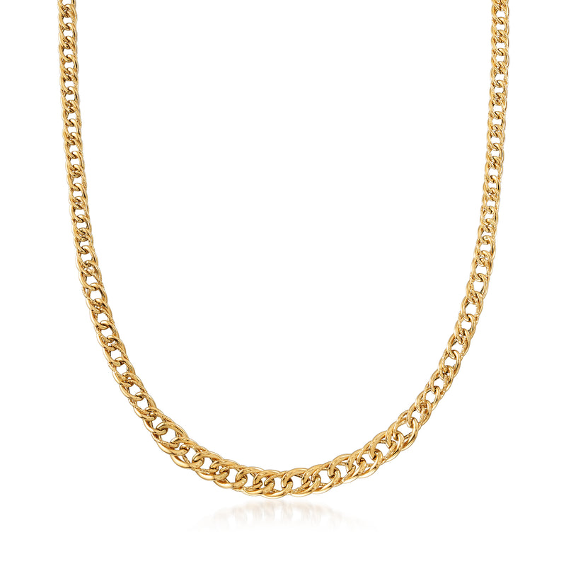 14kt yellow gold graduating link necklace with polished chain links