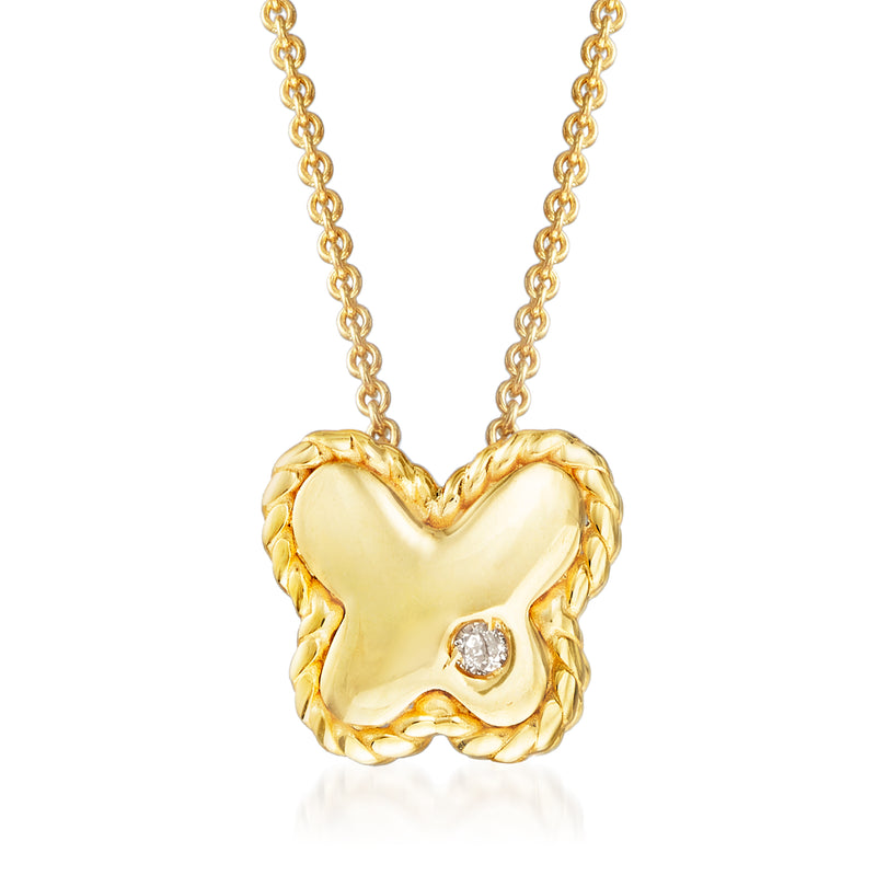 14kt yellow gold heart pendant necklace with single diamond