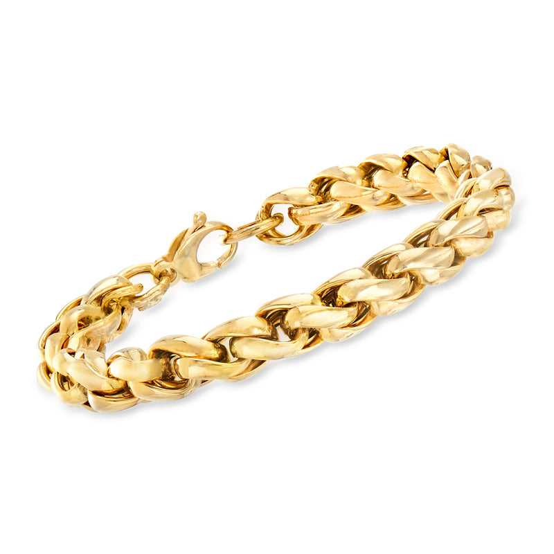 14kt yellow gold large link bracelet with chunky oval chain links