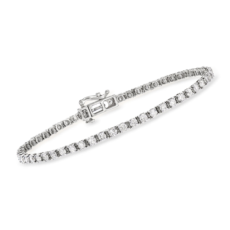 3.00 ct diamond tennis bracelet in 14kt white gold with round stone row